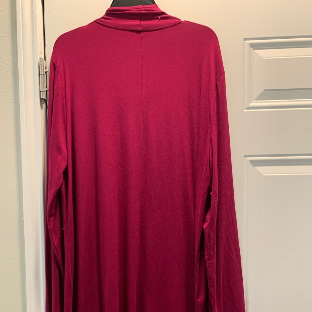 Pretty Women's Magenta Open Front Duster with Hi Low Hem